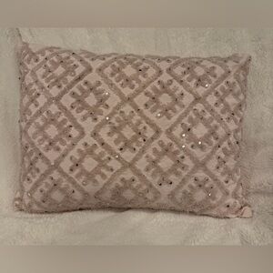 Soft pink super sparkly accent pillow
